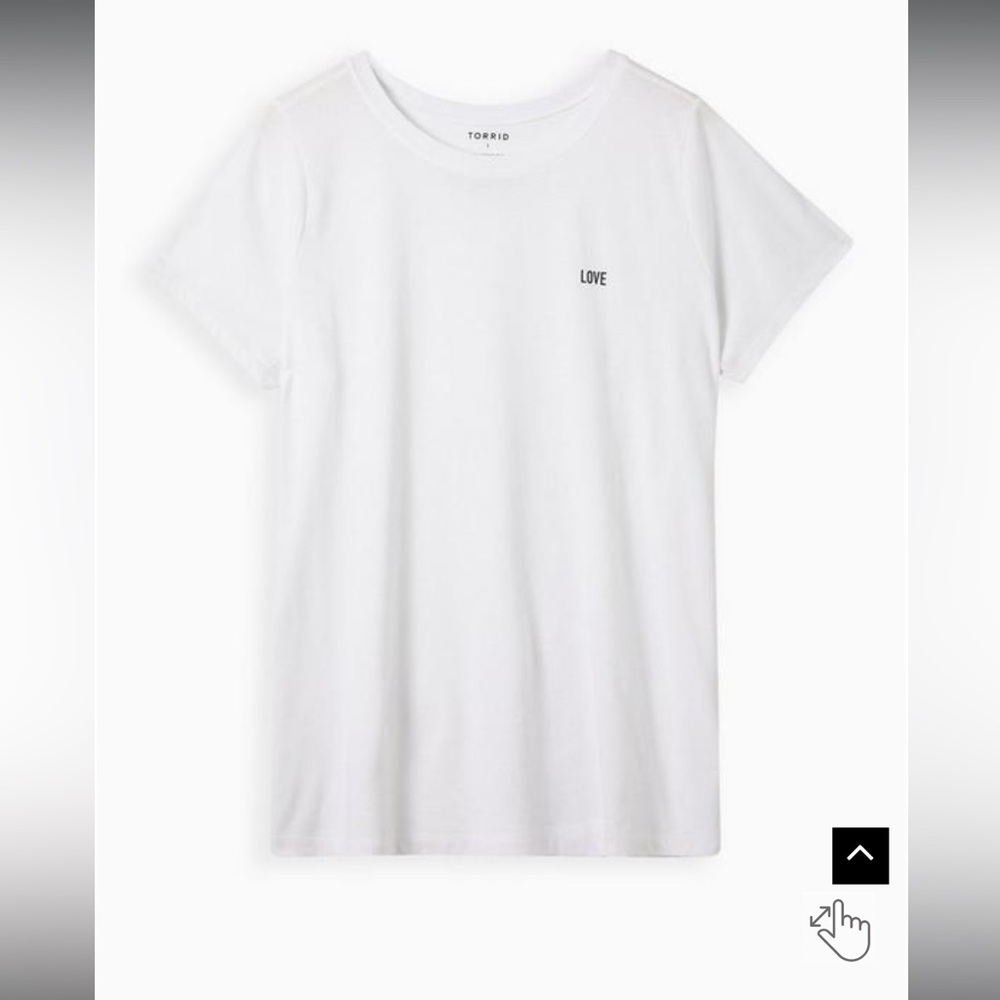 Torrid Everyday tshirt - Signature Jersey Micro Love White plus size 3X